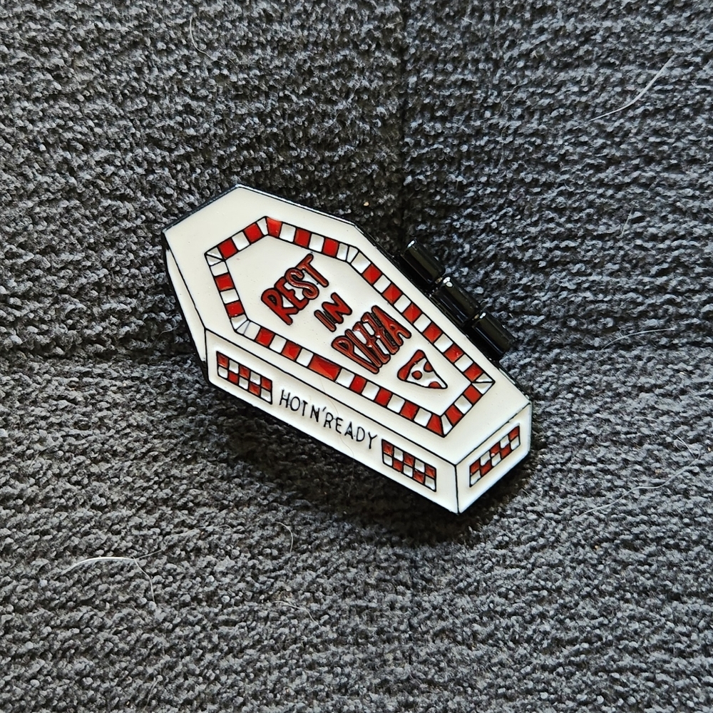 Rest in Pizza enamel pin